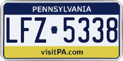 PA license plate LFZ5338
