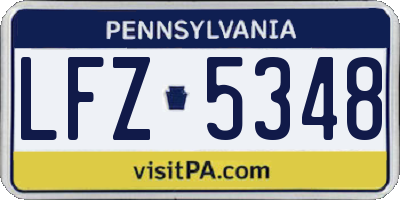 PA license plate LFZ5348