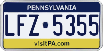 PA license plate LFZ5355