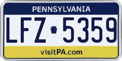 PA license plate LFZ5359