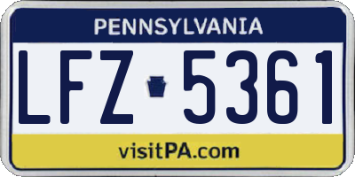 PA license plate LFZ5361