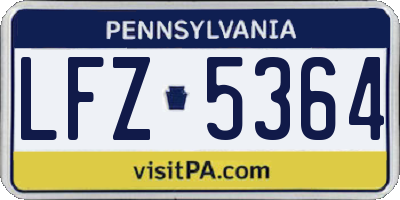 PA license plate LFZ5364