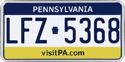 PA license plate LFZ5368