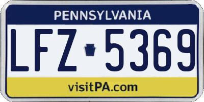 PA license plate LFZ5369