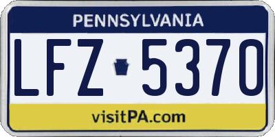 PA license plate LFZ5370