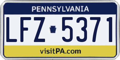 PA license plate LFZ5371