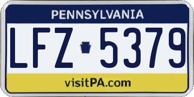 PA license plate LFZ5379