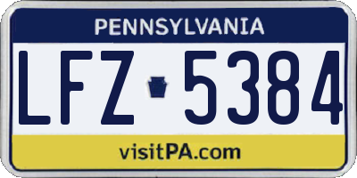 PA license plate LFZ5384