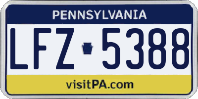 PA license plate LFZ5388