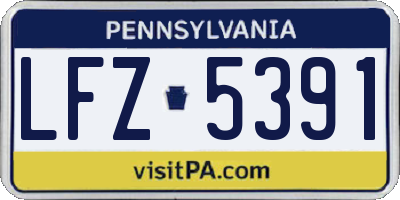 PA license plate LFZ5391