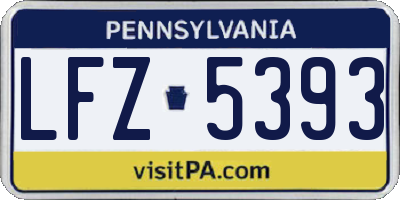 PA license plate LFZ5393
