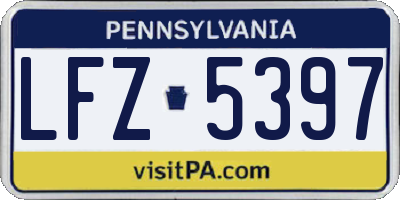 PA license plate LFZ5397