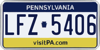 PA license plate LFZ5406
