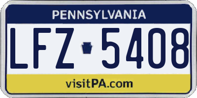 PA license plate LFZ5408