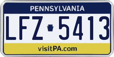 PA license plate LFZ5413