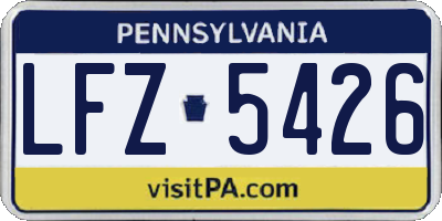 PA license plate LFZ5426