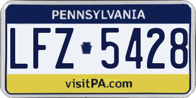 PA license plate LFZ5428