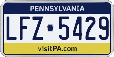 PA license plate LFZ5429