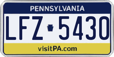 PA license plate LFZ5430