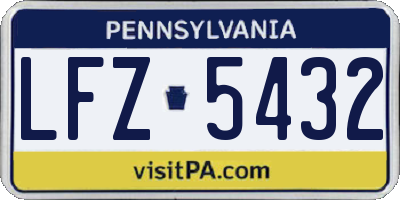 PA license plate LFZ5432