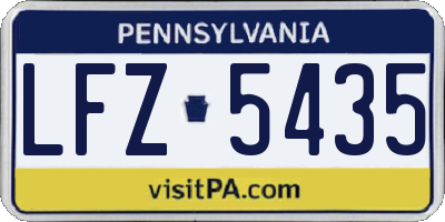 PA license plate LFZ5435