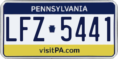 PA license plate LFZ5441