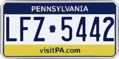 PA license plate LFZ5442