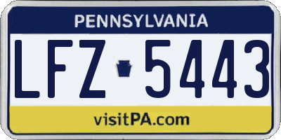 PA license plate LFZ5443