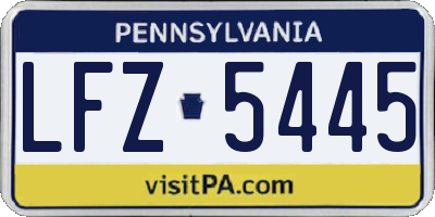 PA license plate LFZ5445