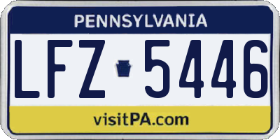 PA license plate LFZ5446