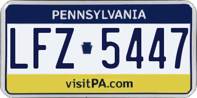 PA license plate LFZ5447