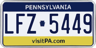 PA license plate LFZ5449