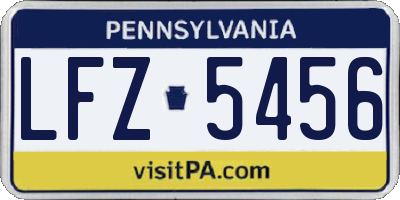 PA license plate LFZ5456