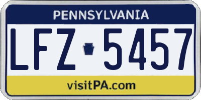 PA license plate LFZ5457