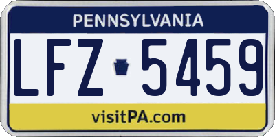 PA license plate LFZ5459
