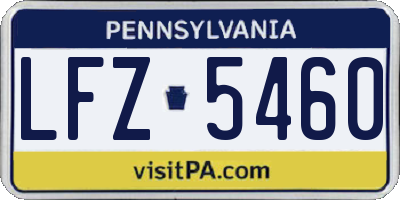 PA license plate LFZ5460