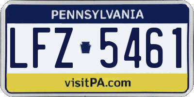 PA license plate LFZ5461