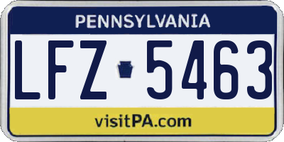 PA license plate LFZ5463
