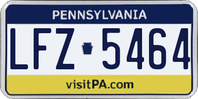 PA license plate LFZ5464