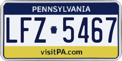 PA license plate LFZ5467