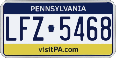 PA license plate LFZ5468