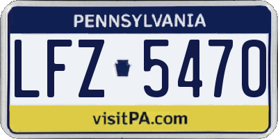 PA license plate LFZ5470