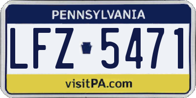 PA license plate LFZ5471