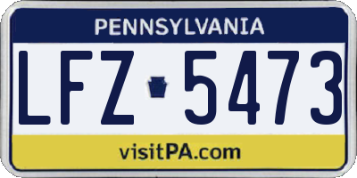 PA license plate LFZ5473