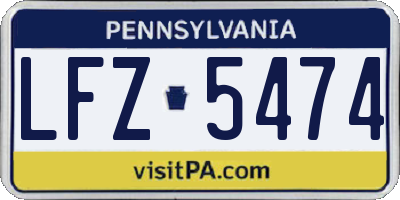 PA license plate LFZ5474
