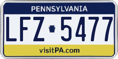 PA license plate LFZ5477