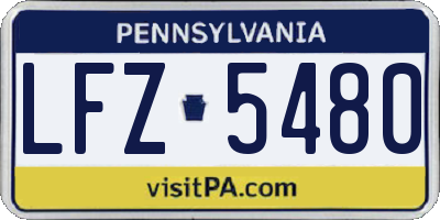 PA license plate LFZ5480