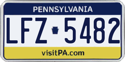 PA license plate LFZ5482