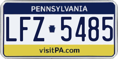 PA license plate LFZ5485