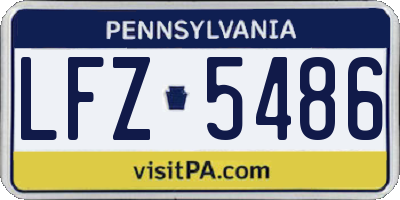 PA license plate LFZ5486